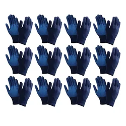 Super Safety Cotton Knitted Single Side Dotted Safety Hand Gloves(Color-Blue,Pack-12)