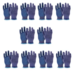 Gravitech Pair of 10 Cotton Knitted Dotted Safety Hand Gloves, Reusable, GI-HS-05
