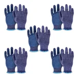 Gravitech Pair of 5 Cotton Knitted Dotted Safety Hand Gloves, Reusable, GI-HS-05