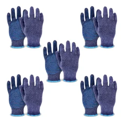 Gravitech Pair of 5 Cotton Knitted Dotted Safety Hand Gloves, Reusable, GI-HS-05