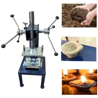Made in India Manual Cow Dung Diya Making Machine with 6 Mould