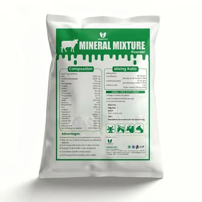 Varahvet Mineral Mixture Powder for Milk Yield & Reproductive Growth(Pack-1 kg)