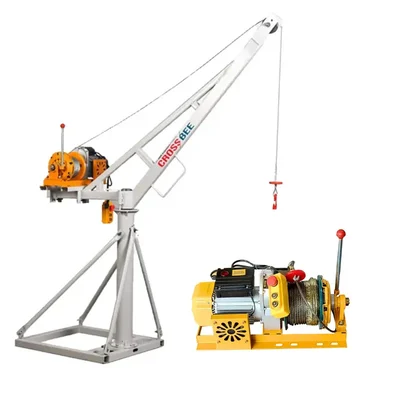 Crossbee 500 kg Capacity 360° Mini Crane With Electric Clutch Winch, 5 HP Copper Winding Motor,8 mm & 50 Meter Wire Rope
