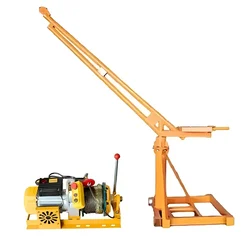 HT 500 kg Capacity 360° Mini Crane With Electric Clutch Winch, 5 HP Motor, 8 mm & 50 Meter Wire Rope