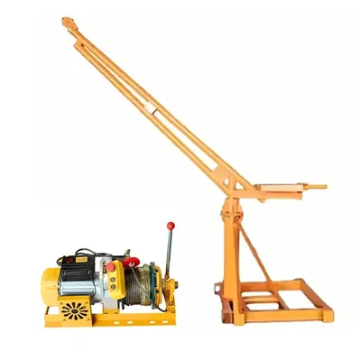 HT 500 kg Capacity 360° Mini Crane with Electric Clutch Winch, 3 HP Copper Winding Motor, 8 mm & 50 Meter Rope