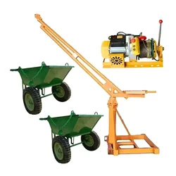 UTC 500 kg Capacity Mini Crane, 55 kg Frame, 5 HP Electric Clutch Winch, 50 m 8 mm Wire Rope and 2 Double Wheel Trolley