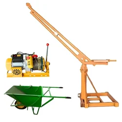 HT 500 kg Mini Crane 360° With 3 HP Electric Clutch Winch, 8 mm & 50 m Wire Rope With 1 Pcs Single Wheel Trolley