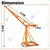 HT 500 kg Mini Crane 360° With 3 HP Electric Clutch Winch, 8 mm & 50 m Wire Rope With 1 Pcs Single Wheel Trolley