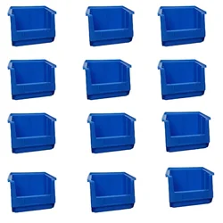 Global Star 200x125x100mm HDPE Crate-15 Blue Storage Bin (Pack Of 12)