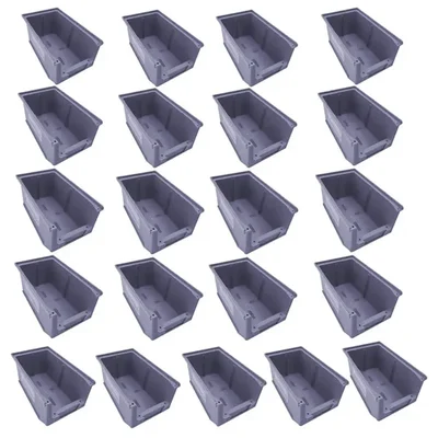 Global Star 230x150x120 mm HDPE Crate-25 Grey Storage Bins (Pack of 21)
