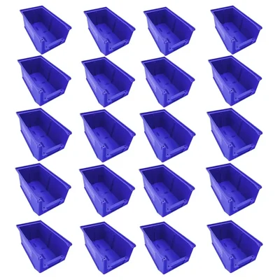 Global Star 350x200x200 mm HDPE Crate-45 Blue Storage Bin (Pack of 20)