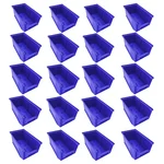 Global Star 350x200x200 mm HDPE Crate-45 Blue Storage Bin (Pack of 20)