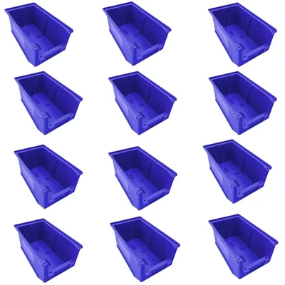 Global Star 450x295x200 mm HDPE Crate-50 Blue Storage Bin (Pack Of 12)