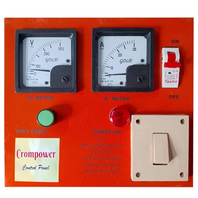 Crompower 1Hp Single Phase Metal Body Control Panel With 36 MFD Capacitor for Oil Filled Submersible Pumps