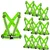 Gravitech 100 Pcs 360° High Visibility Green Colour Elastic Cross Belt With Reflective Tape For Safety Purpose