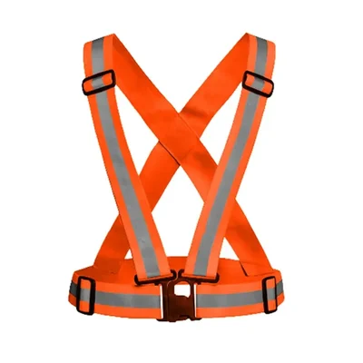 Gravitech 1 Pcs 360° High Visibility Orange Colour Elastic Cross Belt With Reflective Tape For Safety Purpose(Pack-1 Pcs )