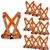 Gravitech 100 Pcs 360° High Visibility Orange Colour Elastic Cross Belt With Reflective Tape For Safety Purpose