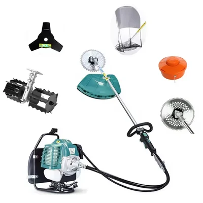 GRAMSTRONG Premium 4 Stroke 31 CC Backpack Brush Cutter With Cross Blade Weeder Attachment