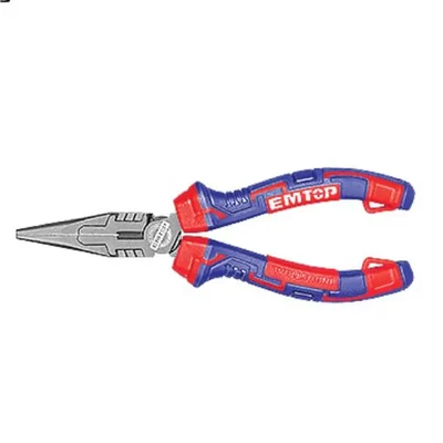 EMTOP 8 inch CR-V High Leverage Long Nose Pliers, (EPLRL0821)