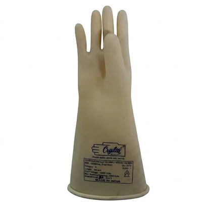 Crystal 415V Class 00 Rubber Electric Shock Proof Gloves for Low Voltage Insulation Safety