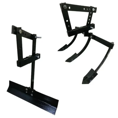 Heavy Duty Leveler & 3 Tyne Cultivator Attachment Combo With Extension For 2 Stroke 63 CC Mini Tiller