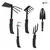 Jaiveer Garden Tools Combo of Rake-Hoe, Trowel, Cultivator, Fork and Leaf Rake | 5 Tools