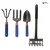 Jaiveer Garden Tools Set of a Hand Cultivator, Hand Trowel, Garden Fork and a Garden Rake (4 Tools)