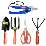 Globus Garden Tool Combo Kit, Garden Pruner, Cultivator, Big Trowel, Fork and Gardening Scissor (Set Of 5 Pcs)