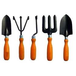 AGT Garden Tools Combo Kit of 5 Tools - Hand Cultivator, Small Hand Trowel, Big Hand Trowel, Garden Fork and a Hand Weeder
