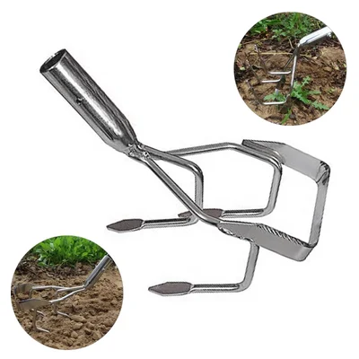 RedBuild 2 in 1 Manual Culti-Weeder Without Handle, 3 Fingers 4 Inches Blade for Weeding and Cultivating Soil