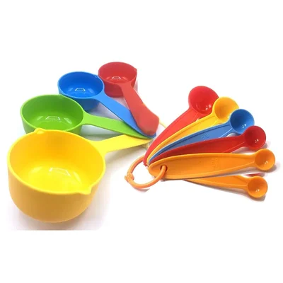 Pack of 2 Premium Measuring Cups and Spoons Set, Plastic Material for Baking
