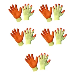 SIA Nylon Orange & Yellow Cut Resistant Hand Safety Gloves(Pack-5)