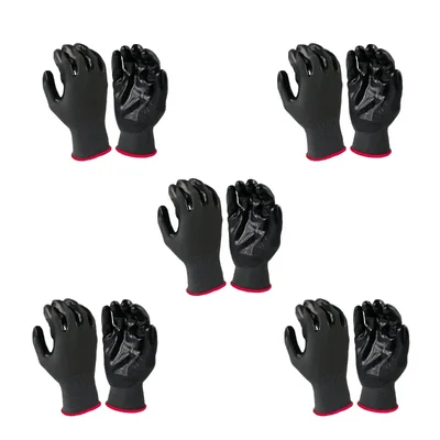 7 Shield Cut Resistant with Rubber Grade Nylon Hand Safety Gloves(Pack-5)