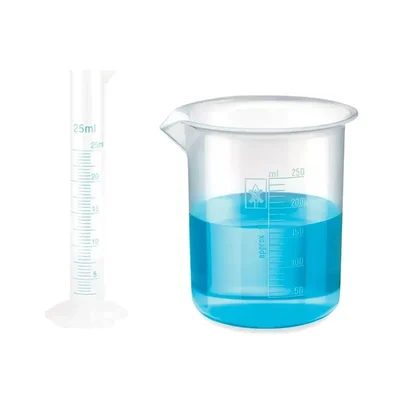SBT Combo of Measuring Cylinder 25 ml & Measuring Beaker 250 ml for School, College, Chemistry Laboratory