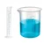 Bello Combo of Polypropylene 50ml Measuring Cylinder & 25ml Beaker with Blue Printed Graduation Marks for Laboratory