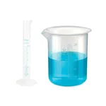 SBT Scientific Plastic 1 Measuring Cylinder 10ml & 1 Measuring Beaker 500ml Combo Blue Printed Graduation for Lab