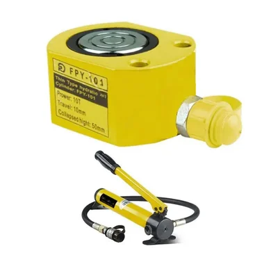 HARTLEY 10 Ton Hydraulic Cylinders Jack With Hand Pump, 11 mm Maximum Stroke, ( FPY-10+180 )