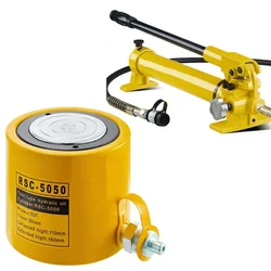Nutronics 50 Ton Hydraulic Cylinders Jack With Hand Pump, ( RSC-5050+700 )