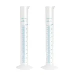 SBT 2 pcs 100ml Scientific Polypropylene Measuring Cylinder with Hexagonal Base and Blue Printed Graduation