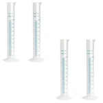 SBT 4 pcs 100ml Scientific Polypropylene Measuring Cylinder with Hexagonal Base and Blue Printed Graduation