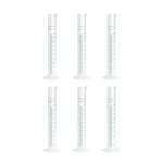 SBT 6 pcs 100ml Scientific Polypropylene Measuring Cylinder with Hexagonal Base and Blue Printed Graduation