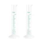 SBT 2 pcs 25ml Scientific Polypropylene Measuring Cylinder with Hexagonal Base and Blue Printed Graduation