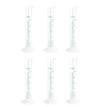 SBT 6 pcs 25ml Scientific Polypropylene Measuring Cylinder with Hexagonal Base and Blue Printed Graduation