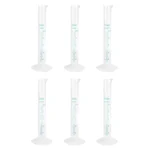 Bello 6pcs x 10ml Scientific Polypropylene Measuring Cylinder with Hexagonal Base and Blue Printed Graduation