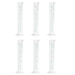 Bello 6pcs x 250ml Scientific Polypropylene Measuring Cylinder with Hexagonal Base and Blue Printed Graduation