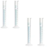 Bello 4pcs x 100ml Scientific Polypropylene Measuring Cylinder with Hexagonal Base and Blue Printed Graduation
