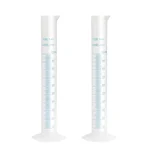 Bello 2pcs x 100ml Scientific Polypropylene Measuring Cylinder with Hexagonal Base and Blue Printed Graduation