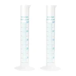 Bello 2pcs x 50ml Scientific Polypropylene Measuring Cylinder with Hexagonal Base and Blue Printed Graduation