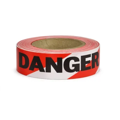 Warnmat Danger 100 Meter Barricade Tape, 3 Inch High-Visibility Red & White Non-Adhesive Safety Warning Caution Roll(Pack-1)