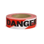 Warnmat Danger 100 Meter Barricade Tape, 3 Inch High-Visibility Red & White Non-Adhesive Safety Warning Caution Roll